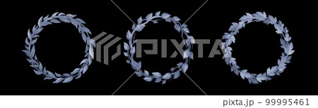 Circle frames with laurel, olive and ivy leaves Circle frames with laurel, olive and ivy leaves 99995461