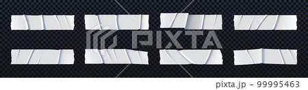 White adhesive tape pieces, sticky paper labels White adhesive tape pieces, sticky paper labels 99995463