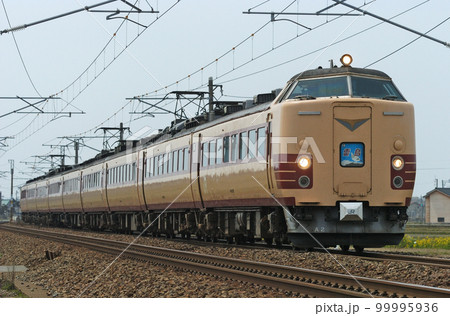 北陸本線　美川ー加賀笠間　JR西日本　485系　A02編成（京都）　雷鳥 99995936