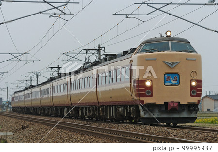 北陸本線　美川ー加賀笠間　JR西日本　485系　A10編成（京都）　雷鳥 99995937