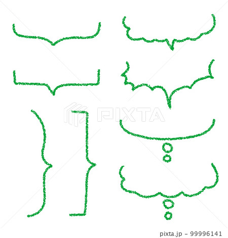 クレヨン素材　手描きのふきだしセット 99996141