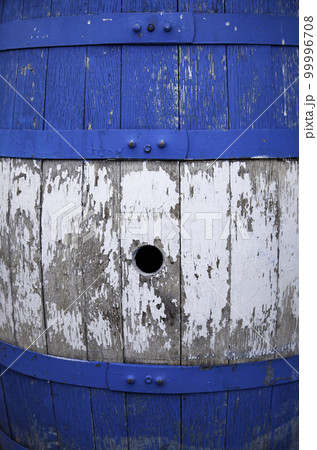 Wooden blue barrel Wooden blue barrel 99996708
