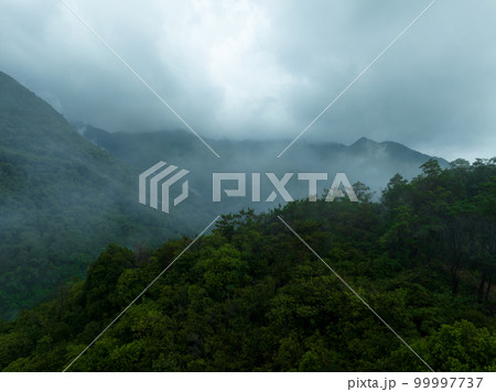 Aerial view of beautiful forest mountain landscape Aerial view of beautiful forest mountain landscape 99997737