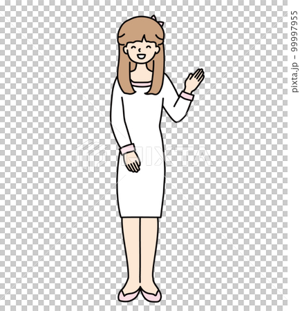 一名身著白衣的女店員帶領 99997955