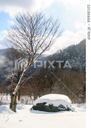 北海道日高町、「チロロの巨石」と呼ばれる日本一大きな結晶片岩【1月】 99998105
