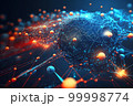 Global network. Blockchain 3D illustration. Neural networks and artificial intelligence. Generative AI. 99998774