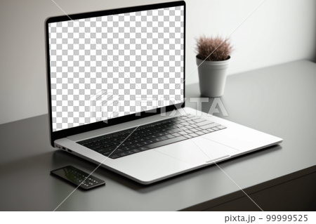 PNG筆記本電腦屏幕，明亮的辦公桌，透明 99999525