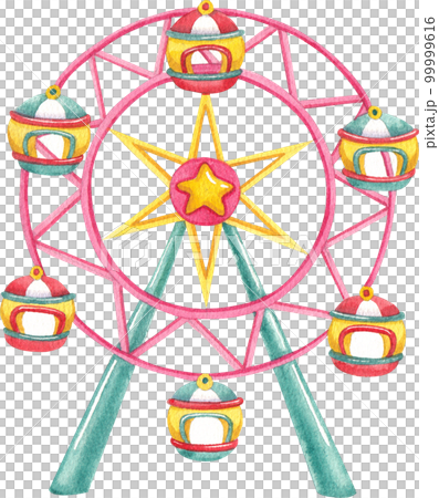 Circus clowns. Cartoon clown comedian juggling, funny clowns nose or jester party circus costume watercolor png element 99999616