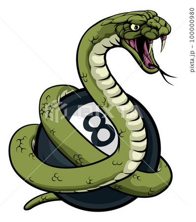 Monochromatic billiard 8 ball with cobra snake Vector Image