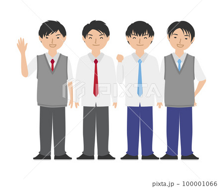仲良く集まる夏服の女子高生たち 仲良く集まる夏服の女子高生たち 100001066