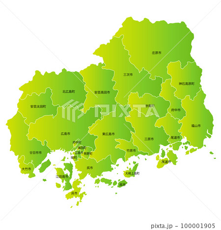 広島県と市町村地図 広島県と市町村地図 100001905