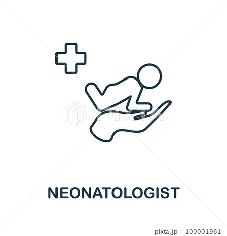 Neonatologist line icon. Monochrome simple Neonatologist outline icon for templates, web design and infographics 100001961