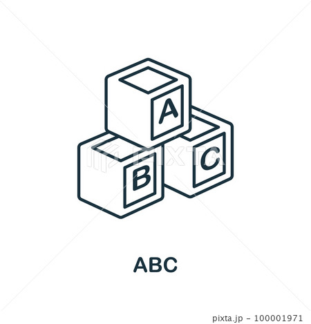 Abc line icon. Monochrome simple Abc outline...のイラスト素材 [100001971] - PIXTA