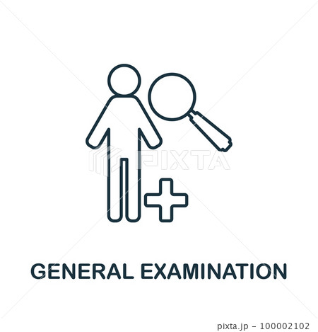 General Examination line icon. Outline element sign from body ache collection. General Examination icon sign for web design, infographics and more. 100002102