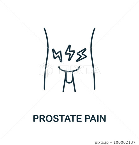 Prostate Pain line icon. Outline element sign from body ache collection. Prostate Pain icon sign for web design, infographics and more. Prostate Pain line icon. Outline element sign from body ache collection. Prostate Pain icon sign for web design, infographics and more. 100002137