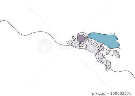 Single continuous line drawing floating science...のイラスト素材 [100002276] -  PIXTA