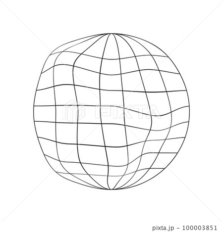 Deflated globe icon. Distorted wireframe of Earth planet isolated on white background. Climate changing concept. Global ecological catastrophe idea Deflated globe icon. Distorted wireframe of Earth planet isolated on white background. Climate changing concept. Global ecological catastrophe idea 100003851