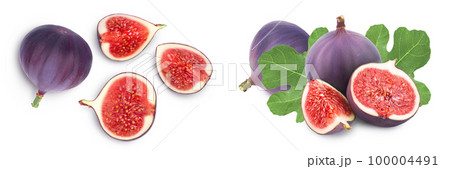 fig fruits isolated on white background . Top view. Flat lay 100004491