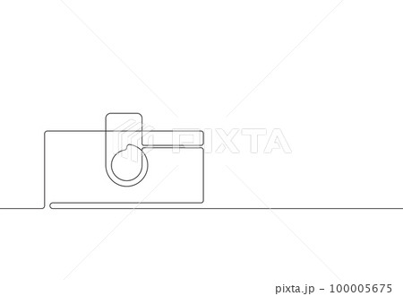 Continuous line drawing of photo camera. Vector illustration Continuous line drawing of photo camera. Vector illustration 100005675