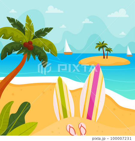 Hello Summer card. Vector illustration concept. 100007231