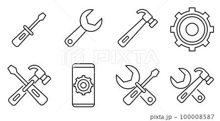 Set of Repairing icon 100008587