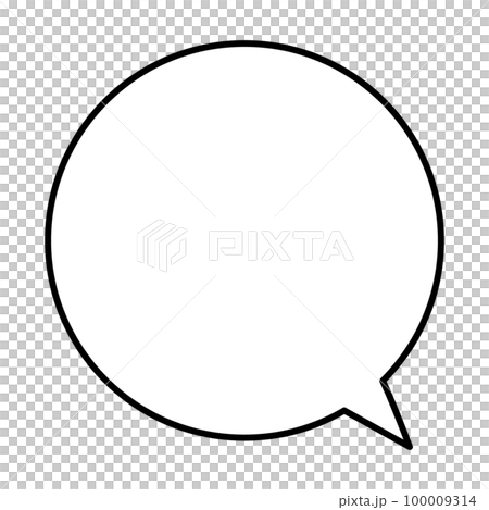 Simple and easy-to-use monochrome speech bubble 100009314