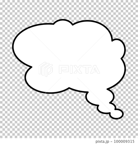 Simple and easy-to-use monochrome speech bubble 100009315