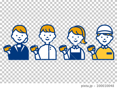 帶卡的簡單職業插畫 100010048