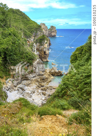Islote de los Picones, Coastline and Cliffs View, Asturias, Spain Islote de los Picones, Coastline and Cliffs View, Asturias, Spain 100010255