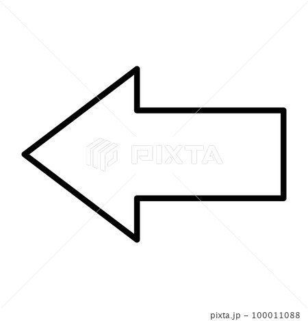 シンプルで使いやすいモノクロ矢印 100011088