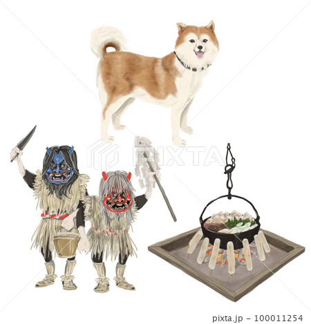 秋田名物のイラストセット 100011254