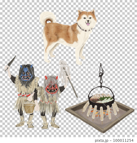 秋田名物のイラストセット 100011254