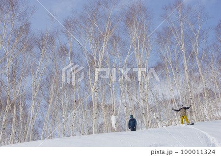 北海道虻田郡倶知安町のニセコアンヌプリのバックカントリーエリア鉱山の沢の景色 北海道虻田郡倶知安町のニセコアンヌプリのバックカントリーエリア鉱山の沢の景色 100011324