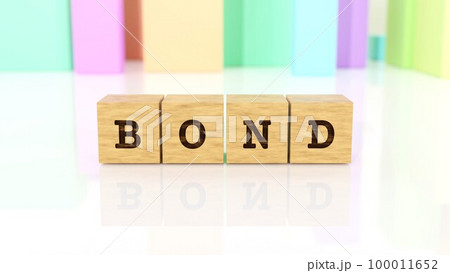 BONDの文字が印字された木製ブロック 100011652