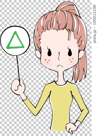 ○✖△ 女性のイラスト ○✖△ 女性のイラスト 100012290