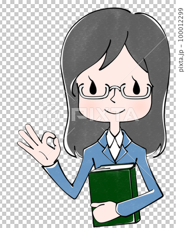 先生(女性)のイラスト 先生(女性)のイラスト 100012299