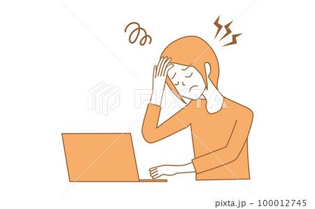 頭痛　女性　リモートワーク　社会人　不調 100012745