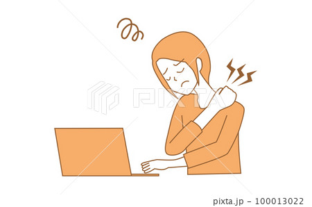 肩こり 女性 リモートワーク 社会人 肩の痛み 肩こり 女性 リモートワーク 社会人 肩の痛み 100013022