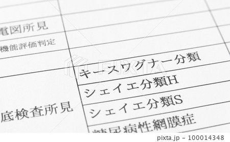 キースワグナー分類　健康診断　健康管理　医療　眼 100014348