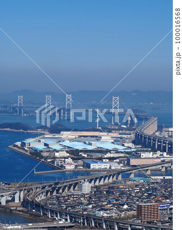 青ノ山山頂展望台からの町並み・風景【香川県綾歌郡宇多津町】5 100016568