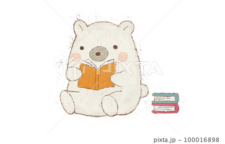 本を読み漁るクマ 100016898