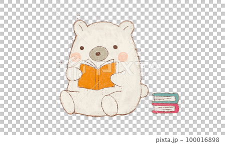 本を読み漁るクマ 100016898