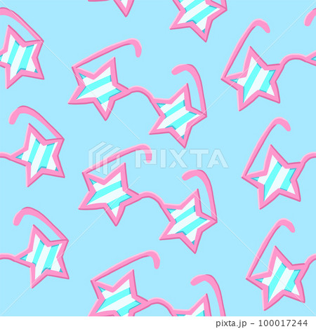 Star sunglasses seamless pattern in cartoon style 100017244