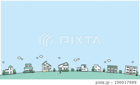 街並み・建物アイコンのイラストセットC 100017999