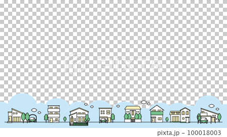 建物アイコンのイラストセットB（夏） 100018003