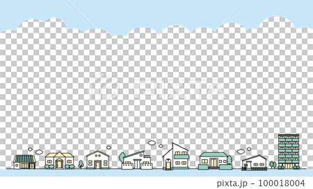 建物アイコンのイラストセットC（夏） 100018004