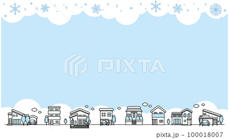 建物アイコンのイラストセットB(冬) 建物アイコンのイラストセットB(冬) 100018007