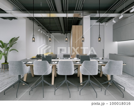 Office space with a large table for conferences and negotiations with clients. 100018016