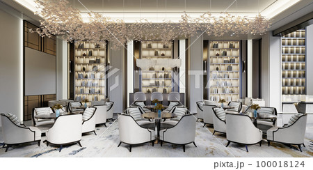 The design of the restaurant is in a contemporary library style with tables with soft chairs and secluded areas with upholstered furniture. The design of the restaurant is in a contemporary library style with tables with soft chairs and secluded areas with upholstered furniture. 100018124