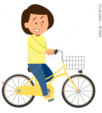 自転車に乗る女性1 100018732